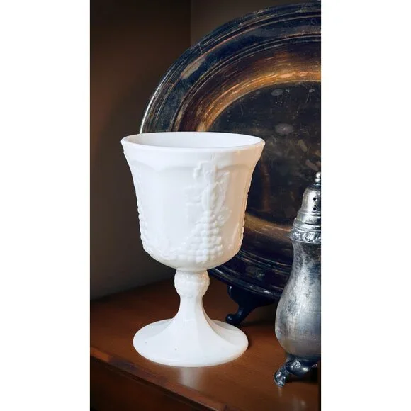 Grandmillennial Tabletop Decor Set – Silverplate & Milk Glass Vignette - Picture 3 of 8